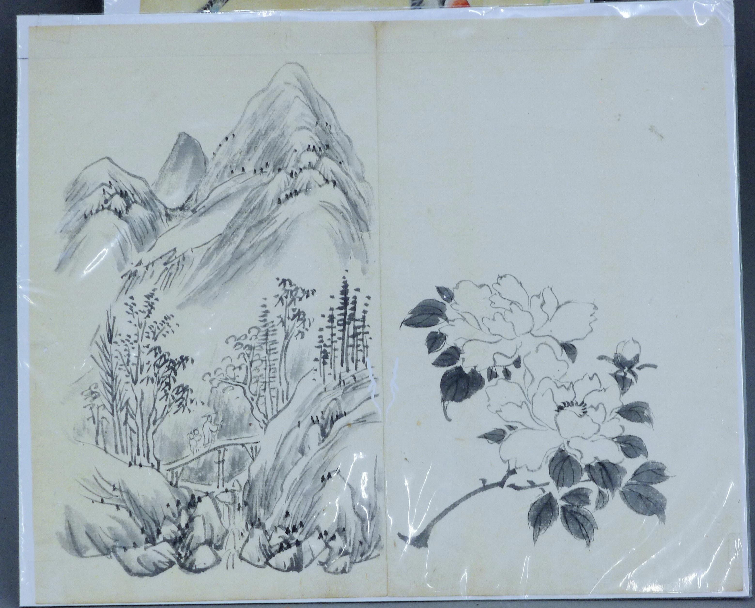 Five early 20th century Chinese watercolours of Landscapes, - Image 4 of 7