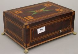A 19th century inlaid mahogany musical jewellery box, with lift out interior and Reuge movement.