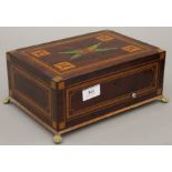 A 19th century inlaid mahogany musical jewellery box, with lift out interior and Reuge movement.