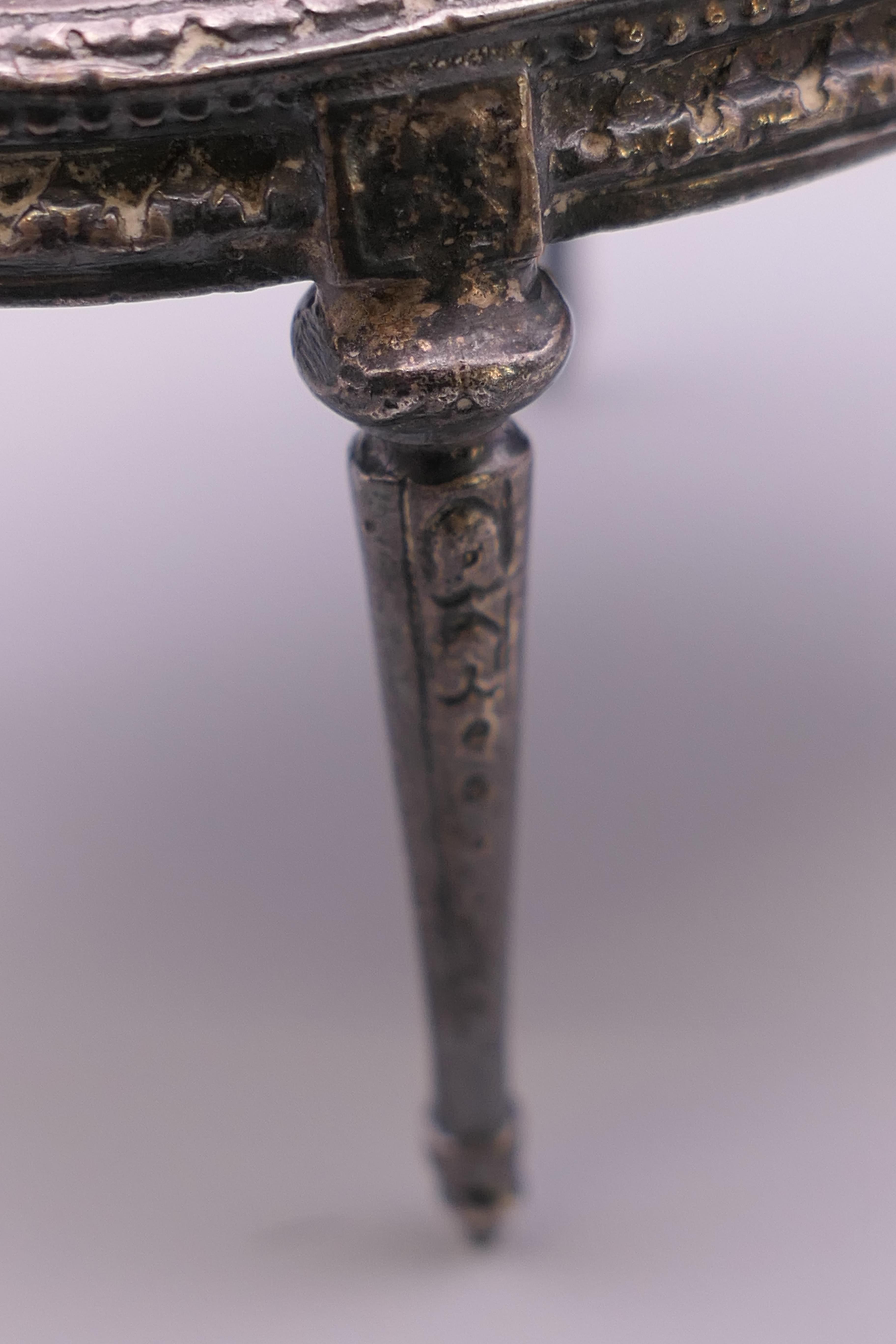 A Continental silver model of a table. 8 cm long. - Image 6 of 8