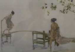 WILLIAM RUSSELL FLINT, print, framed and glazed. 38 x 27 cm.