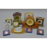 A quantity of various clocks.