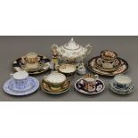 A quantity of antique English porcelain, including Coalport and Worcester.