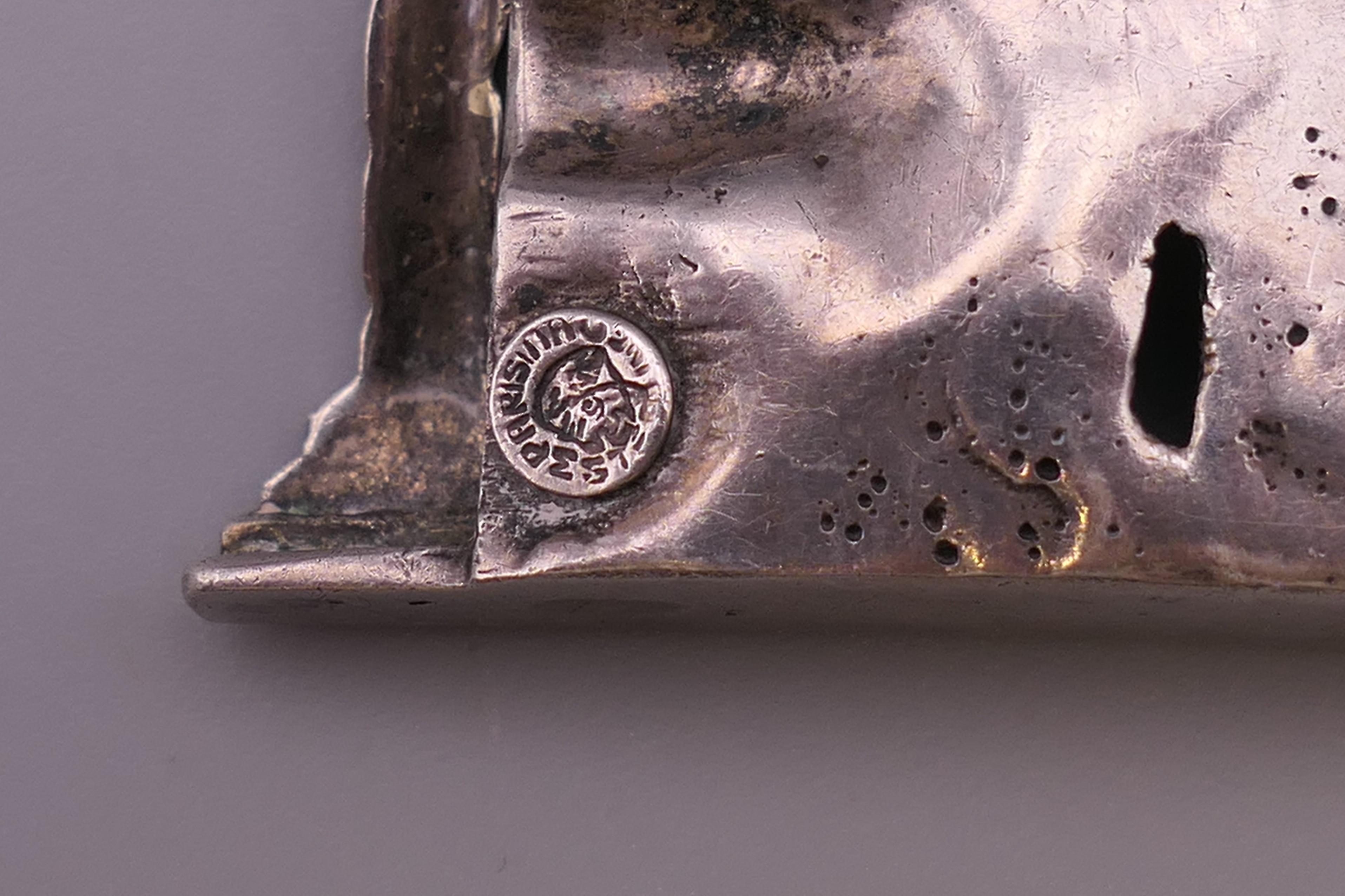 A Judaica silver brooch. 4.5 cm high. - Image 5 of 5