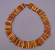 A butterscotch amber necklace. 46 cm long.