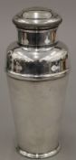 A vintage Harrods of London EPNS cocktail shaker. 21 cm high.