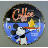A Mickey Mouse enamel sign. 29.5 cm diameter.