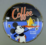 A Mickey Mouse enamel sign. 29.5 cm diameter.