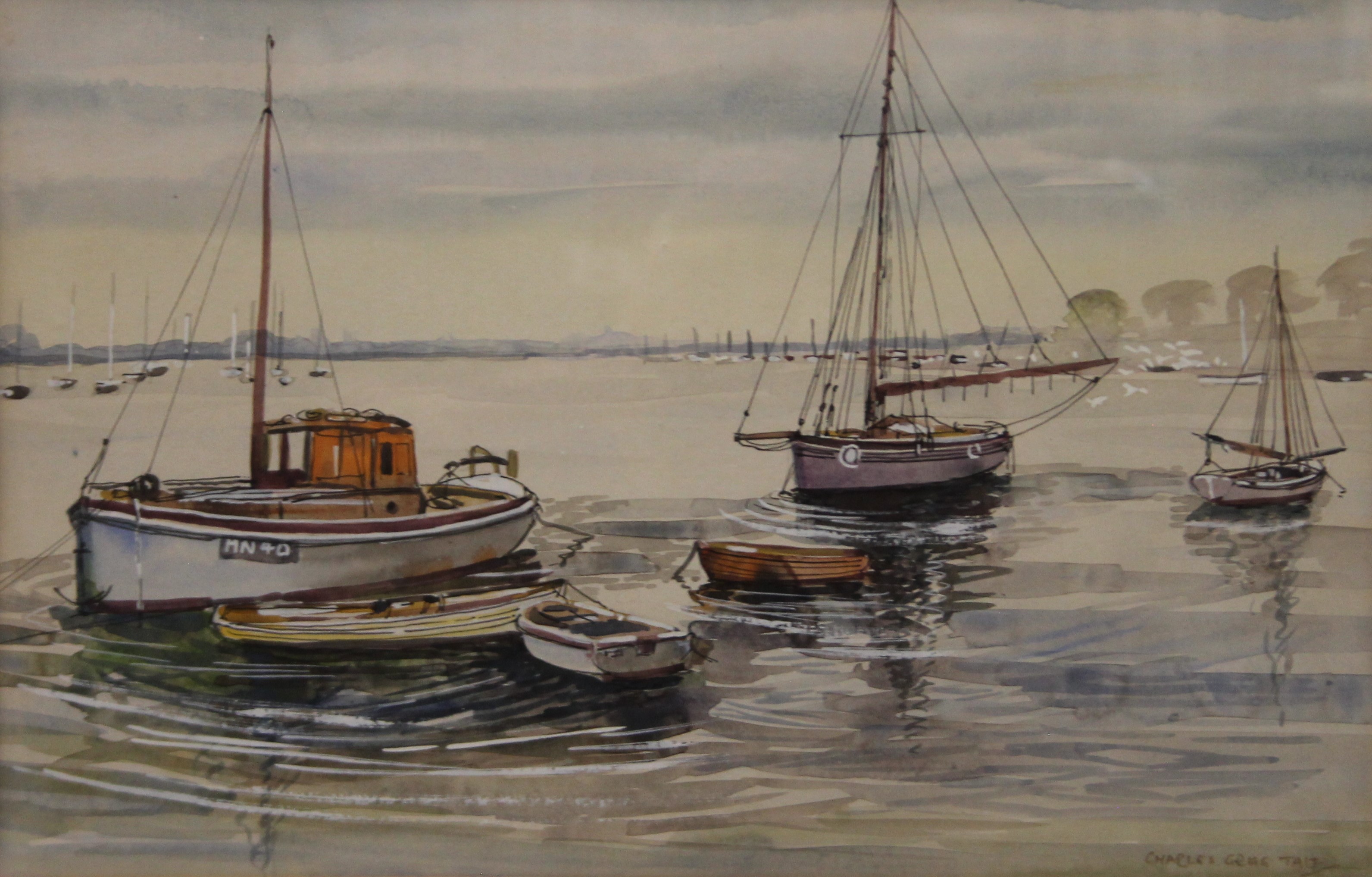 CHARLES GRIGG TAIT (1915-1996), Maldon, watercolour, framed and glazed. 40 x 26 cm. - Image 2 of 4