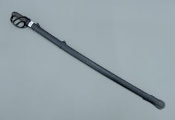 A 19th century Volunteer Artillery Officer's sword in scabbard. 98 cm long.