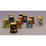 Twelve cloisonne thimbles.