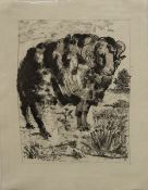 PABLO PICASSO, Sugarlift etching, The Ram (Buffon Series), 1936/1942 print issue,