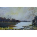 SHIRLEY CARNT (20th/21st century) British, Norfolk Wetland Scene, oil on canvas,