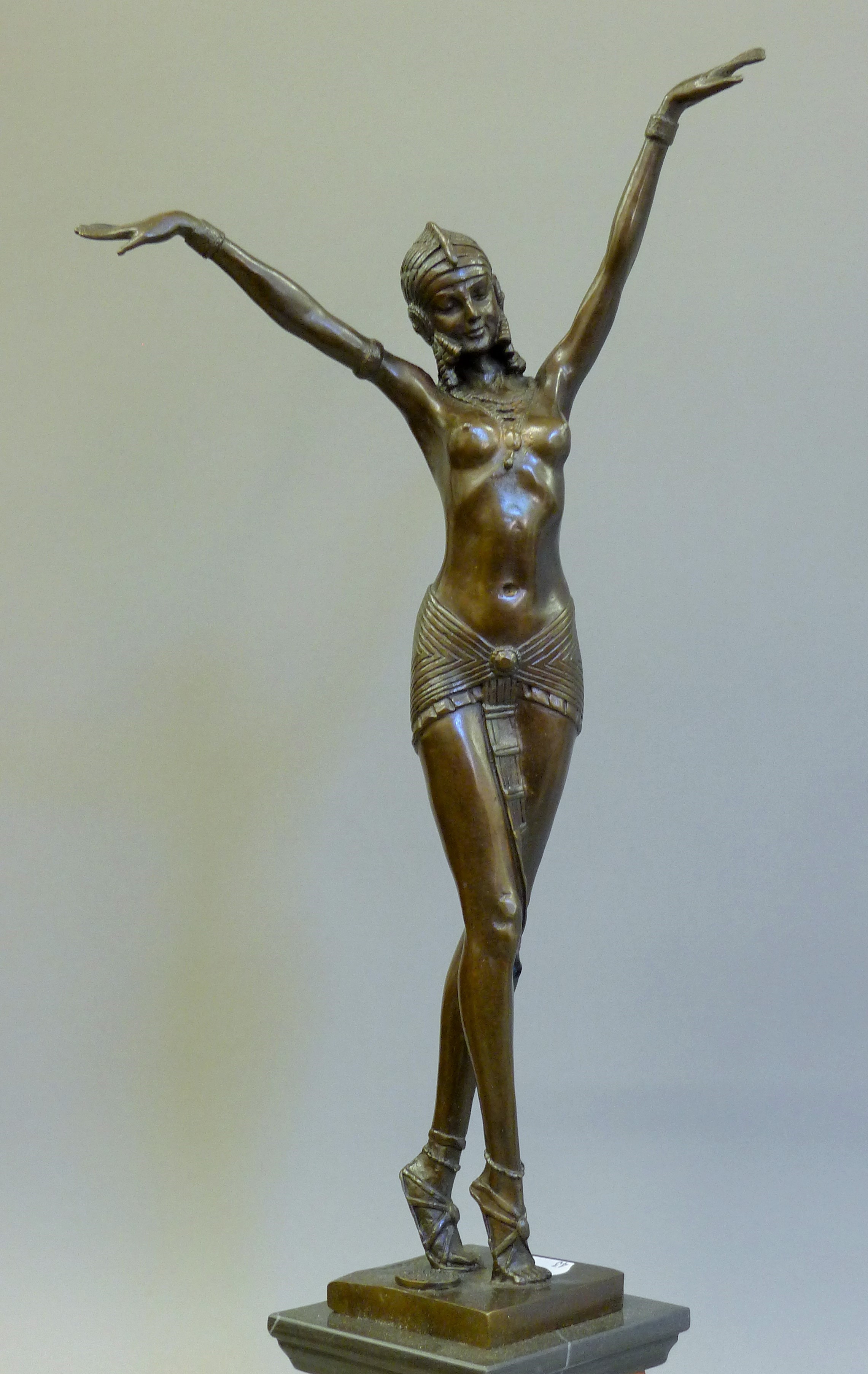 An Art Deco style bronze model of a dancer. 56 cm high. - Image 2 of 3