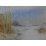 RUBY G HANKS, Winter Landscape, watercolour, signed, framed and glazed. 57 x 43 cm.