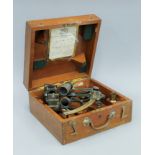A cased war time sextant by Heath and Co.