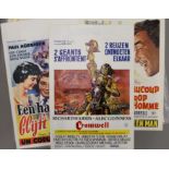 A quantity of Belgian movie posters, including Cromwell with Richard Harris and Alec Guinness.