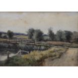 G KIPLING, River Scene, watercolour, unframed. 34 x 24 cm.