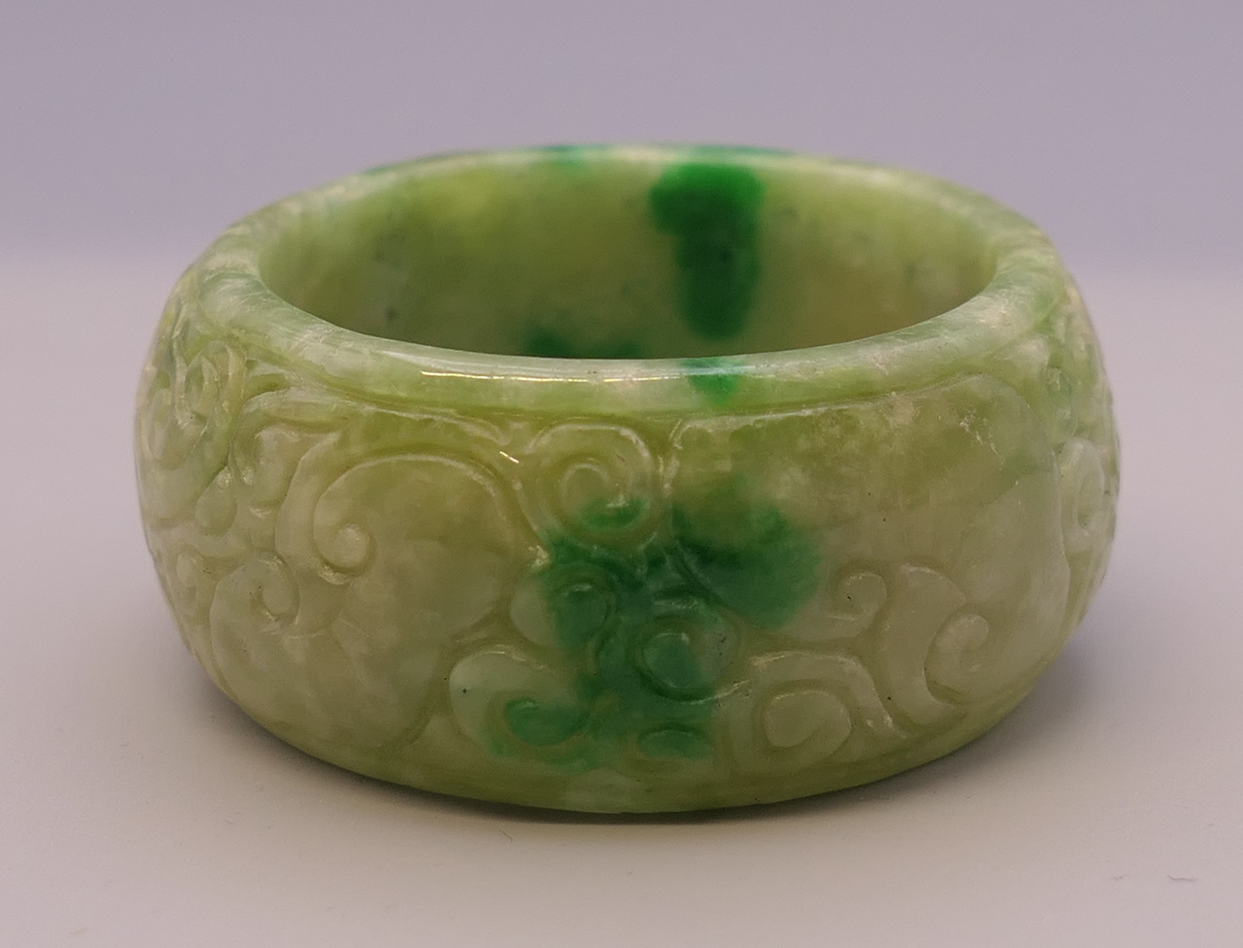 A jade napkin ring. 5 cm diameter.