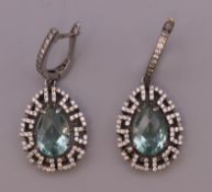 A pair of silver dress earrings. 3.75 cm high.