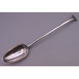 A Hester Bateman silver basting spoon. 30.5 cm long. 119.3 grammes.