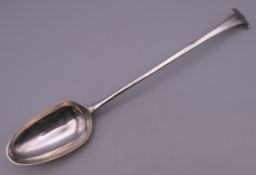 A Hester Bateman silver basting spoon. 30.5 cm long. 119.3 grammes.