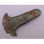 An antiquity bronze axe head. 9 cm long.