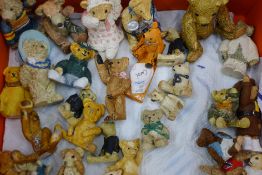 Thirty-four Colour Box miniature teddy bears.