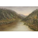 River Scene - Jack's Narrows, near Raystown Lake, Pennsylvania, oil on canvas,