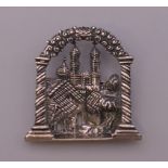 A Judaica silver brooch. 4.5 cm high.