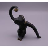 A Baller of Austria bronze model of a monkey. 7.5 cm high.