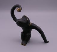 A Baller of Austria bronze model of a monkey. 7.5 cm high.