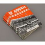 A collection of 1970's Arsenal Football programmes.