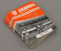 A collection of 1970's Arsenal Football programmes.