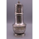 A silver sugar castor. 19 cm high. 263.1 grammes.