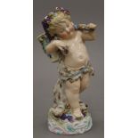 A 19th century Continental porcelain model of a Bacchus. 24 cm high.
