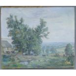 CHARLES ERNEST CUNDALL (1890-1971) British, Suffolk Landscape, oil on canvas, signed, unframed. 61.