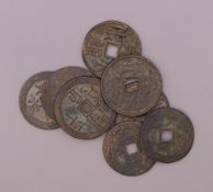 A quantity of Chinese coins.