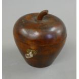 An apple form tea caddy. 11 cm high.