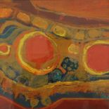 GEOFFREY BAILEY, Red Planet, acrylic, framed and glazed. 38 x 38 cm.