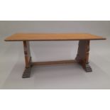 An early 20th century oak coffee table. 109 cm long.