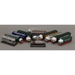 A collection of Eddie Stobart toy lorries.