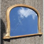 A Victorian gilt framed overmantle mirror. 123 cm wide.