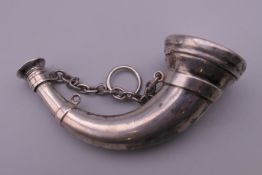 A Victorian silver cornucopia form vinaigrette. 7.5 cm long.