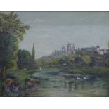 Windsor Castle, oil on canvas, initialled F.E.W and dated 1904, framed. 49 x 38.5 cm.