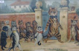 LOUIS WAIN, The Good Puss, print, framed and glazed. 70 x 44.5 cm.