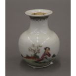 A small Chinese famille rose porcelain vase. 8 cm high.