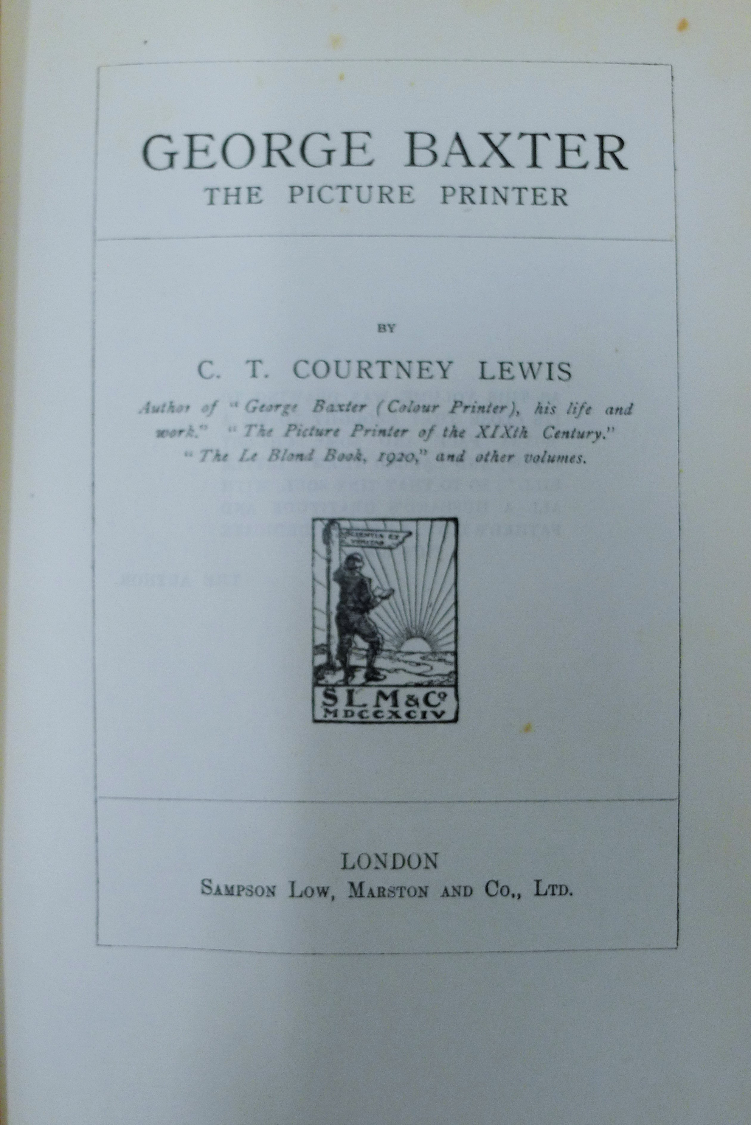 Lewis, C T Courtney. George Baxter The Picture Printer, number 645 of 1000 copies. - Bild 2 aus 4
