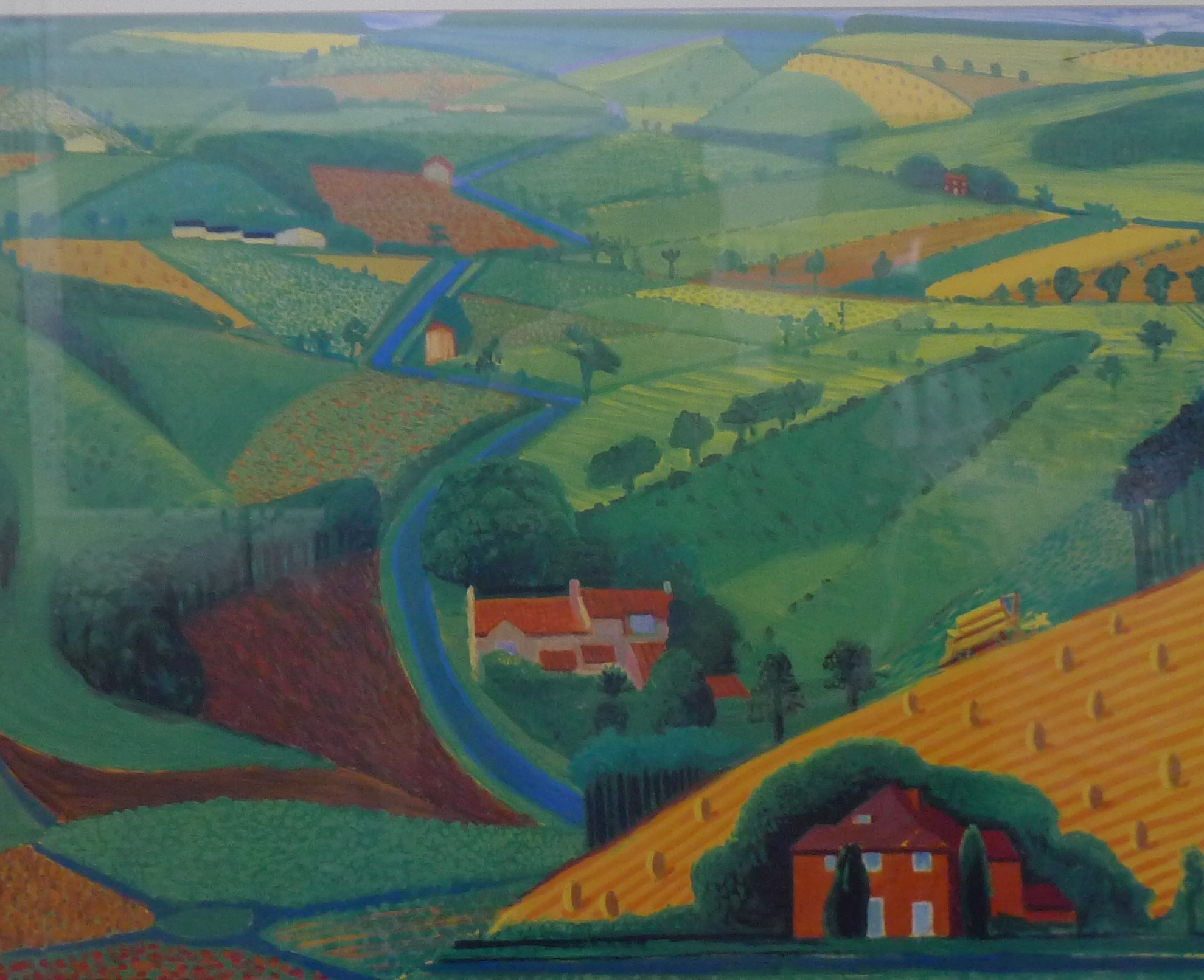 DAVID HOCKNEY, The Roads Across the Wolds, print, framed and glazed. 60 x 48 cm.