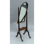 An early 20th century cheval mirror. 157 cm high.